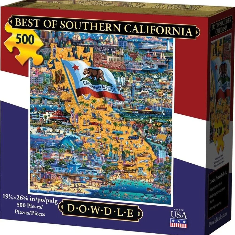 500 Piece Jigsaw Puzzle Dowdle Southern California Map Decor Toy Game Tabletop